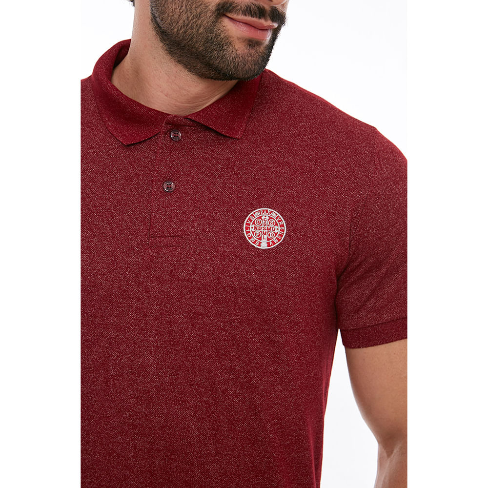 Camiseta Gola Polo Medalha de São Bento GMP11762 - Vermelho  