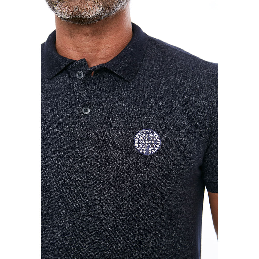 Camiseta Gola Polo Medalha de São Bento GMP11762 - Azul  