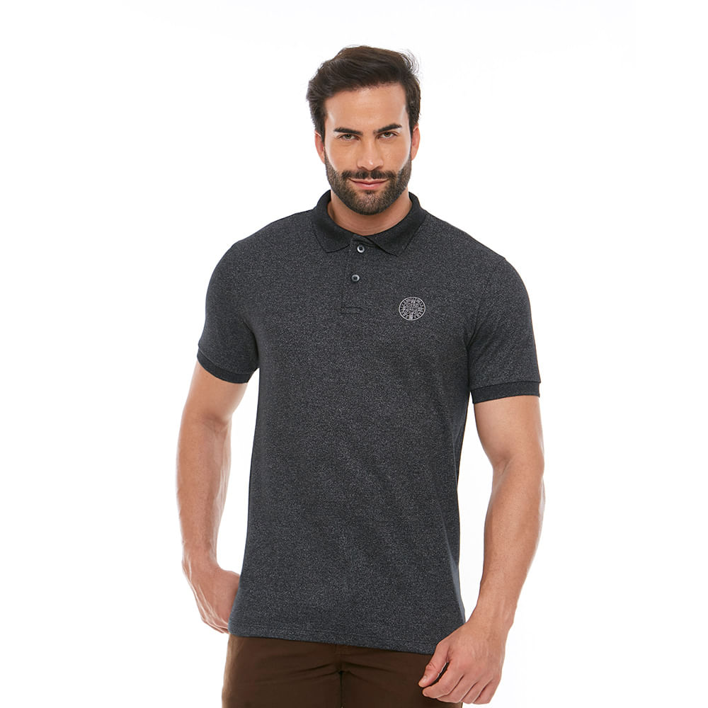 Camiseta Gola Polo Medalha de São Bento GMP11762 - Preto  