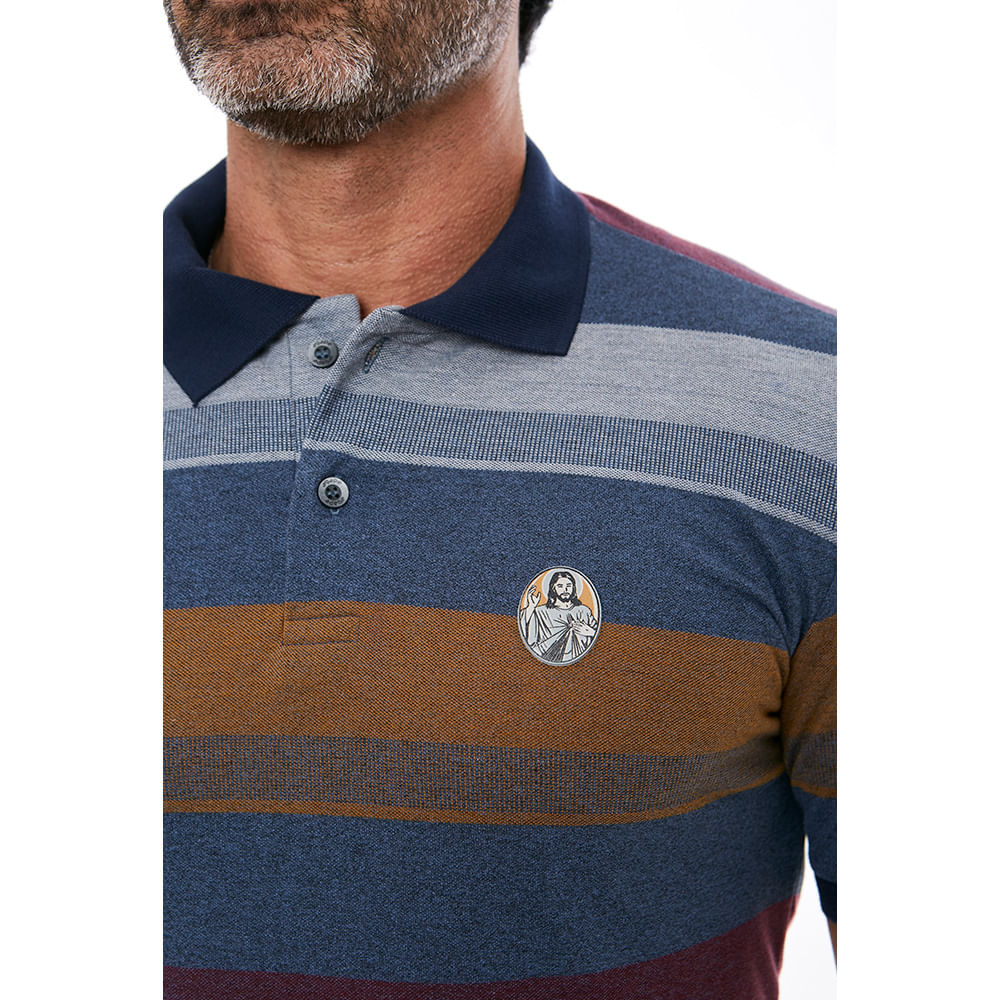 Listrado  - Camiseta Gola polo Jesus Misericordioso GMP11764