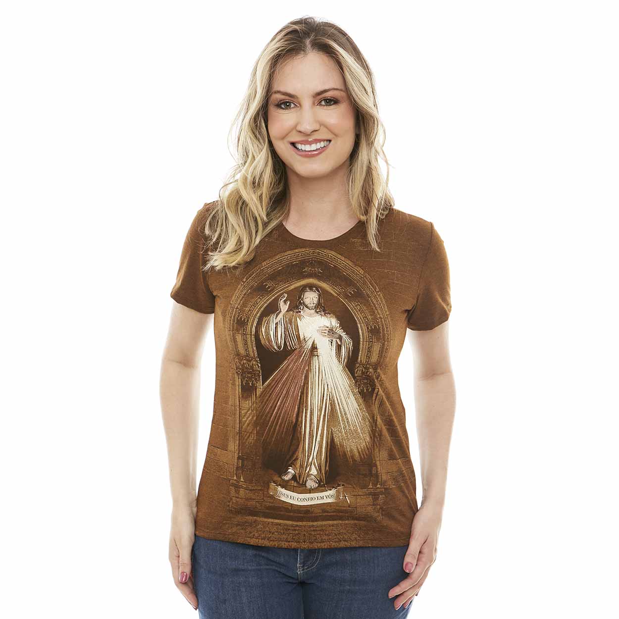 Baby Look Jesus Misericordioso DV12334 - Caqui  