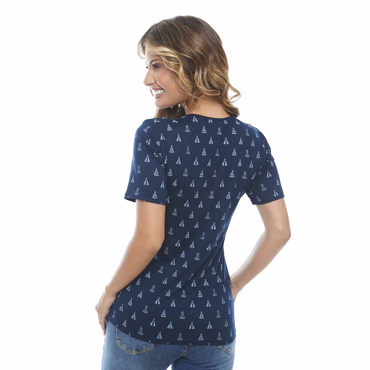 Blusa Nossa Senhora de Aparecida DV2537 - Azul Marinho  