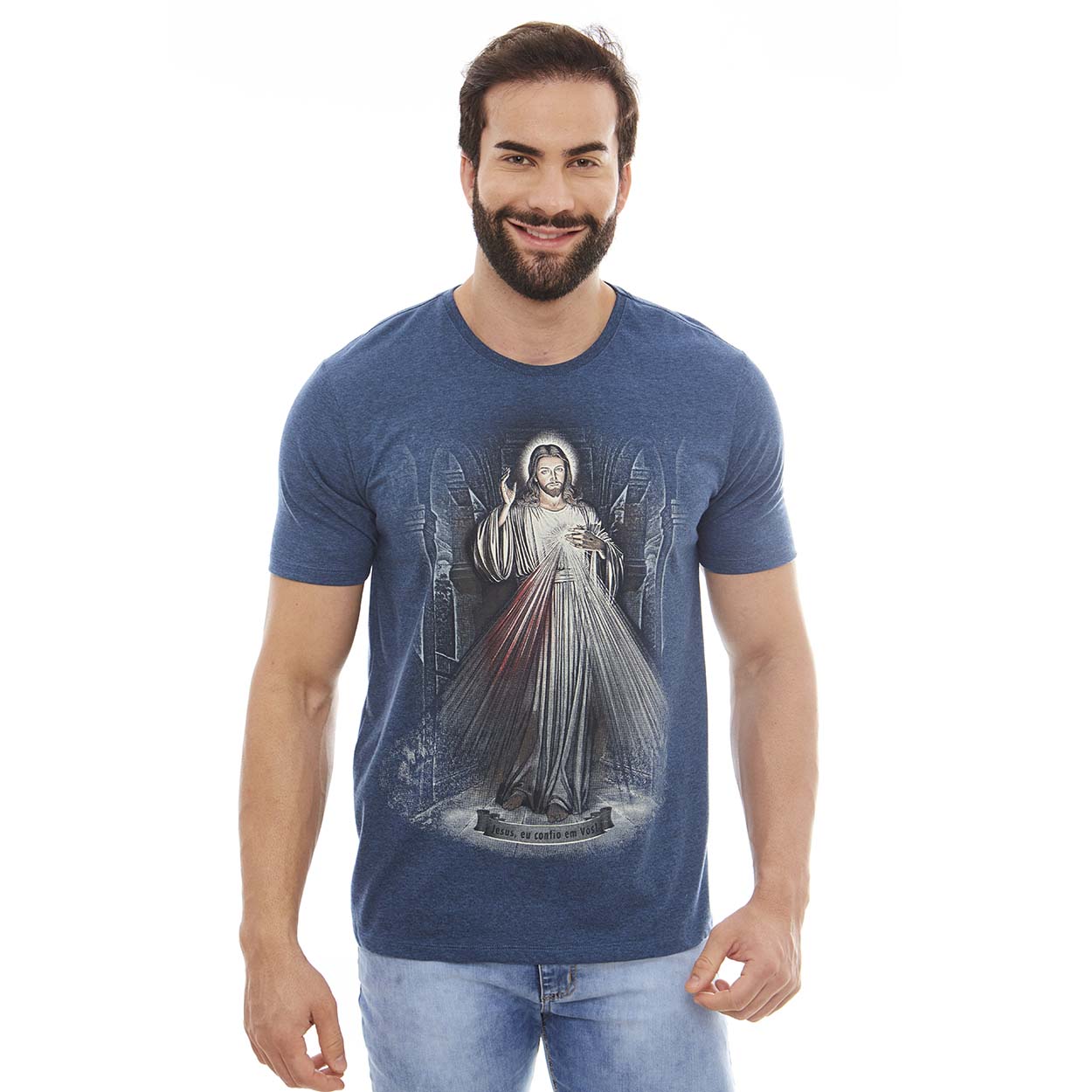 Camiseta Jesus Misericordioso DV12697 - Azul  