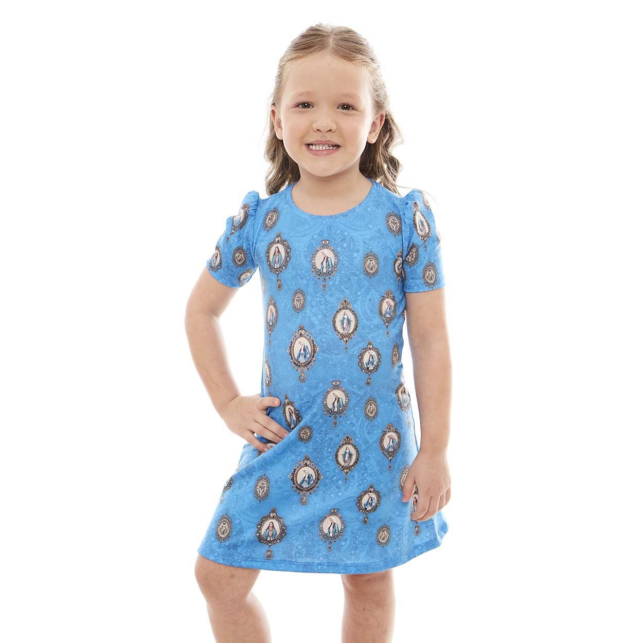 Vestido Infantil Nossa Senhora das Graças  DVV12685 - Estampado  