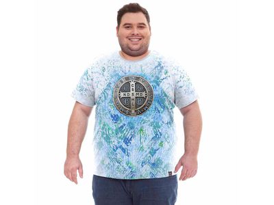 Camiseta Plus Size Medalha de São Bento DVP12880 - OUTLET