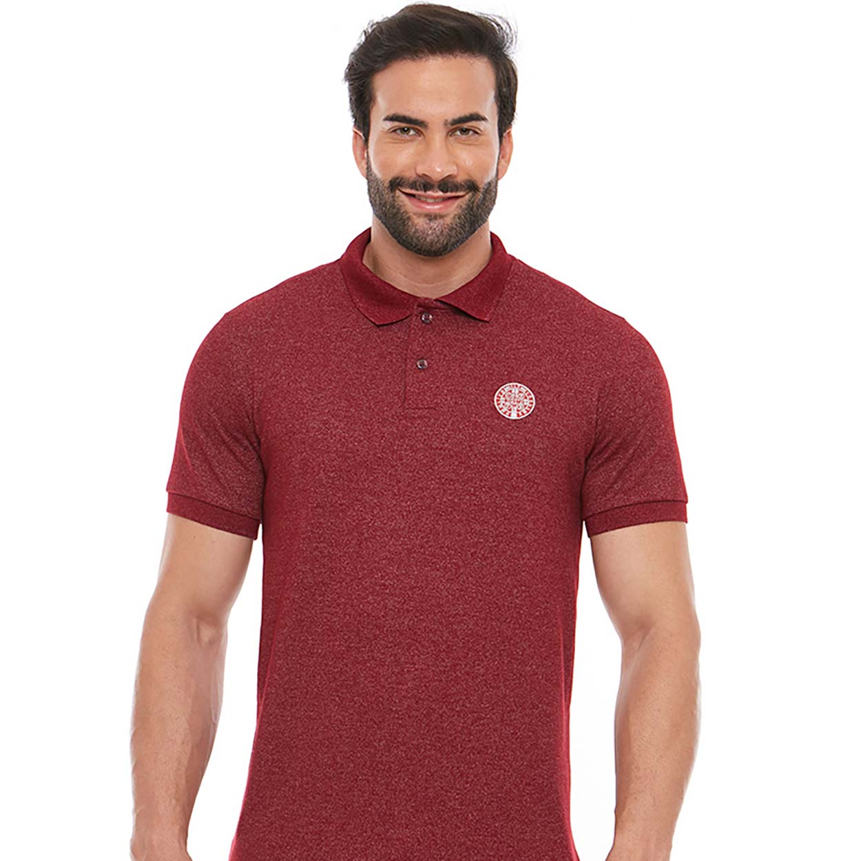 Camiseta Gola Polo Medalha de São Bento GMP11762 - Vermelho  