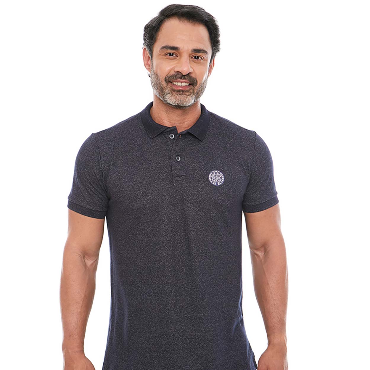 Camiseta Gola Polo Medalha de São Bento GMP11762 - Azul  