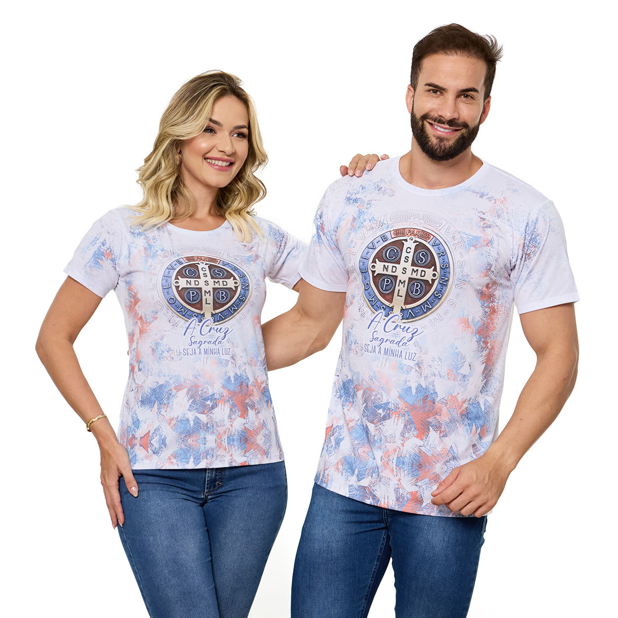 Camiseta Medalha de São Bento DV13257 - Branco  