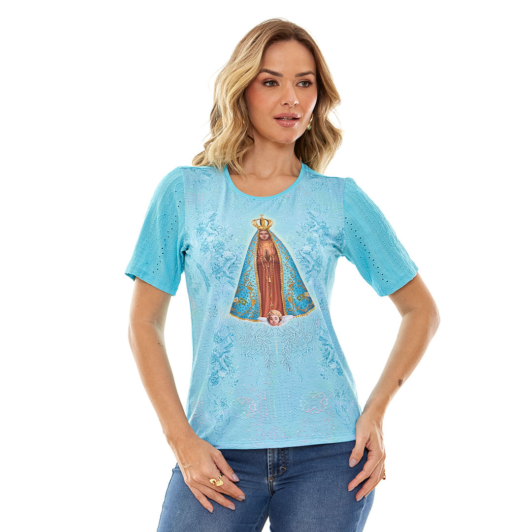 Baby Look Nossa Senhora Aparecida FS13003 - Azul  