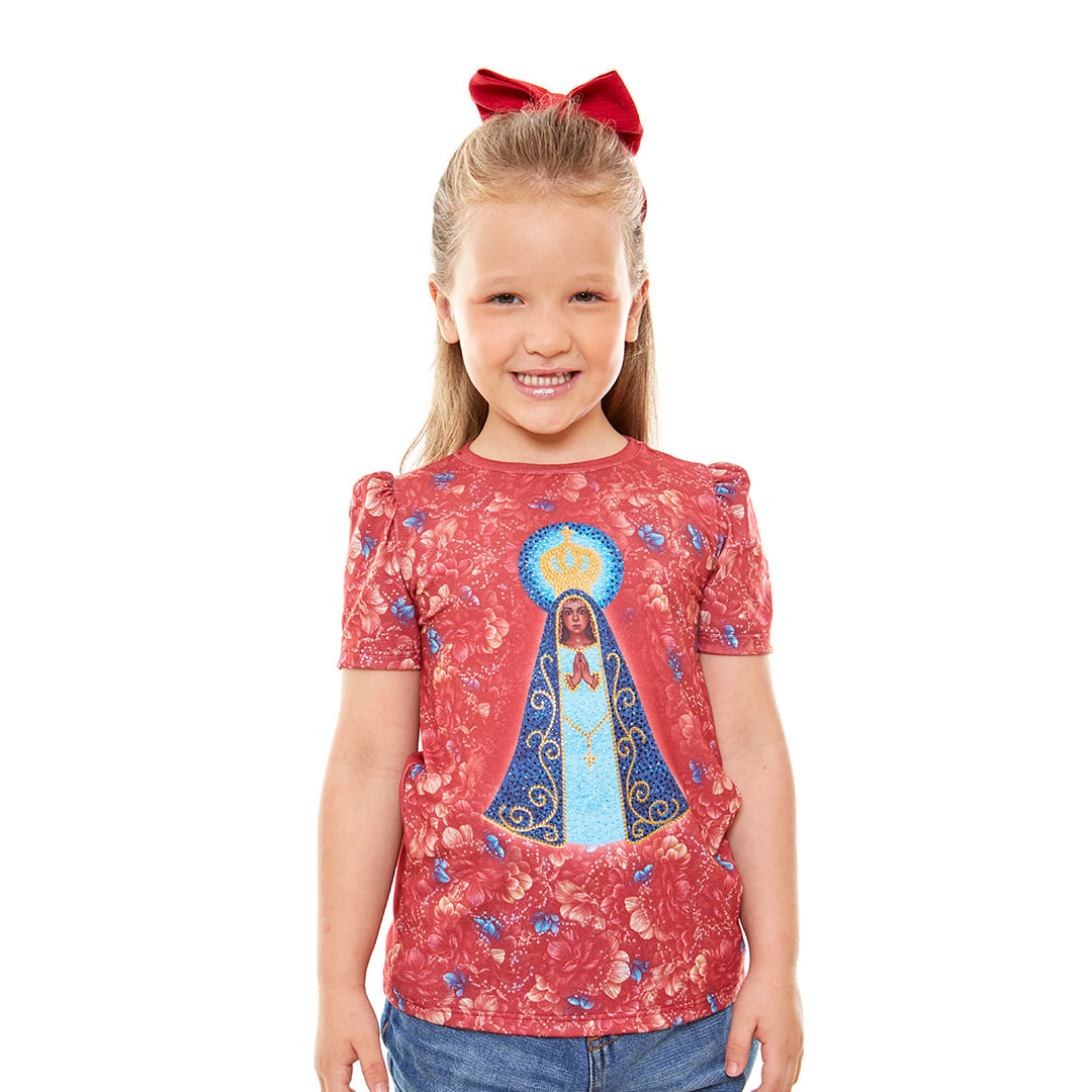 Baby Look Infantil Nossa Senhora Aparecida FS12999 - Vermelho  