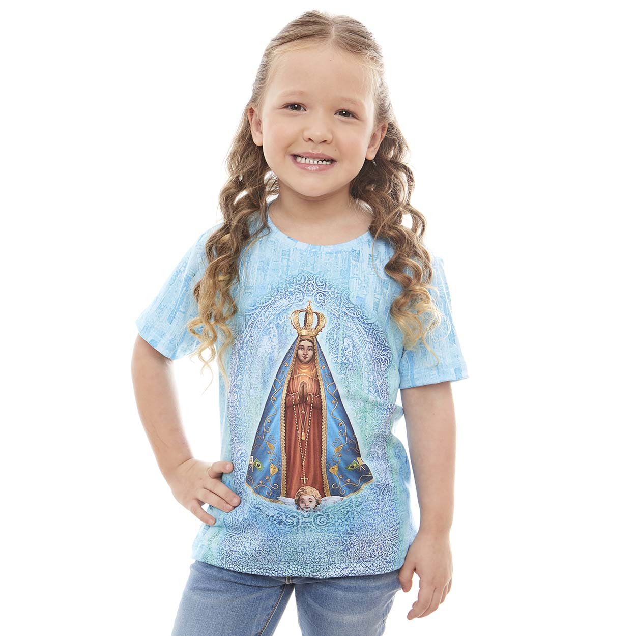 Camiseta Infantil Unissex Nossa Senhora Aparecida DV12627 - Estampado  