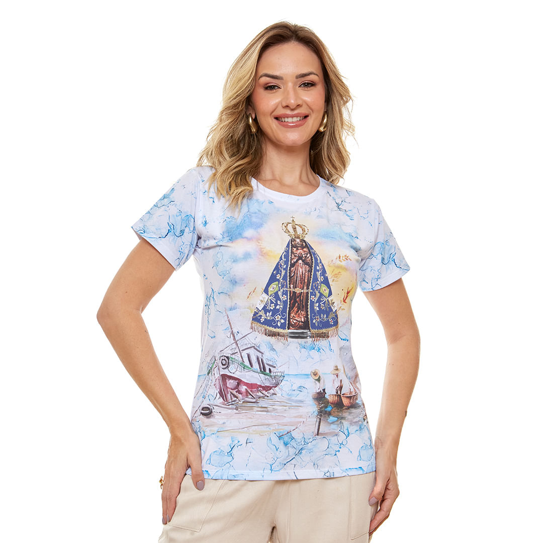 Baby Look Nossa Senhora Aparecida DV13075 - Branco  