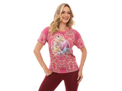 Blusa com estampa de Nossa Senhora do Rosário FS12772