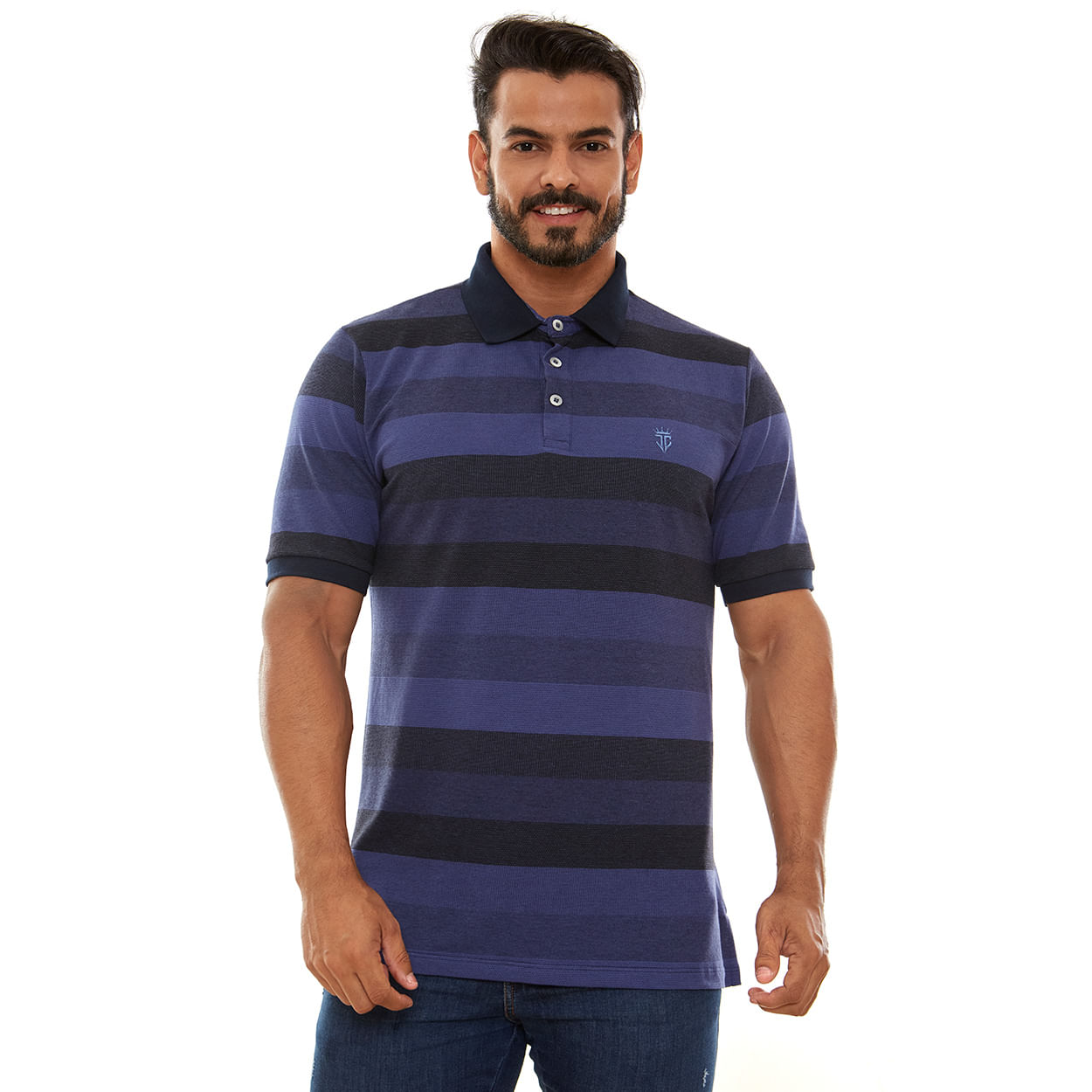 Camiseta Gola Polo Jesus Cristo GMP12503 - Azul  