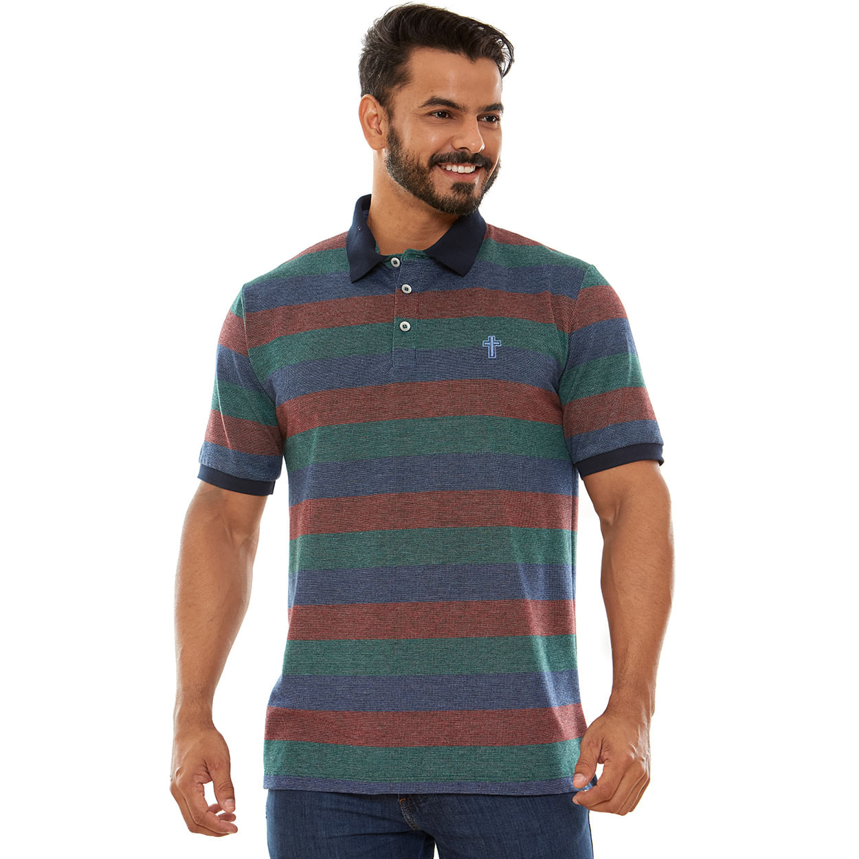 Listrado  - Camiseta Gola Polo Cruz GMP12504