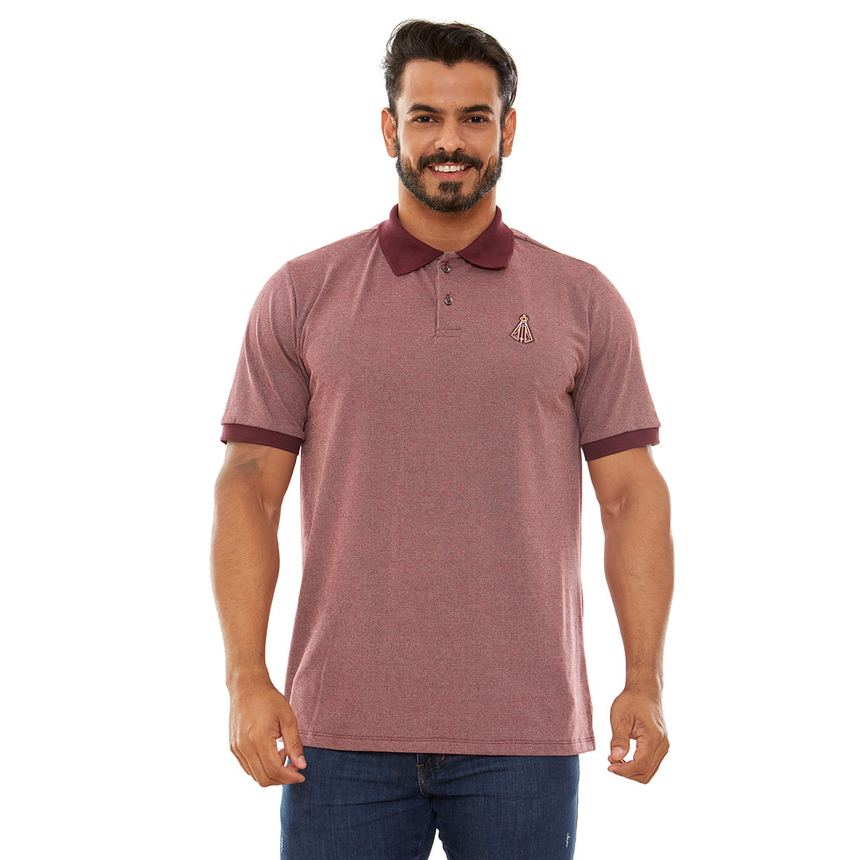 Camiseta Gola Polo Nossa Senhora Aparecida GMP13137 - Vermelho  