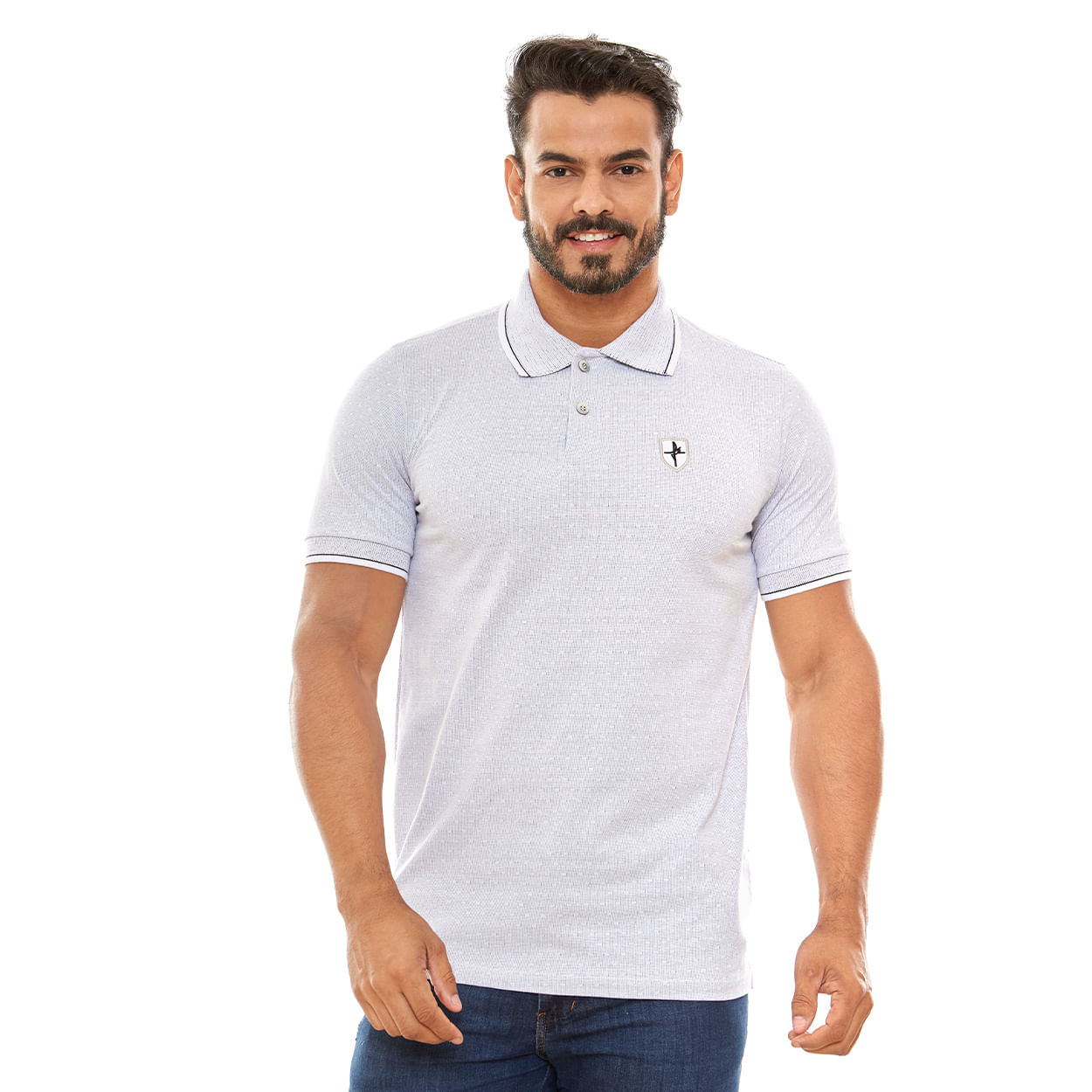 Cinza  - Camiseta Gola Polo Fé GMP13162