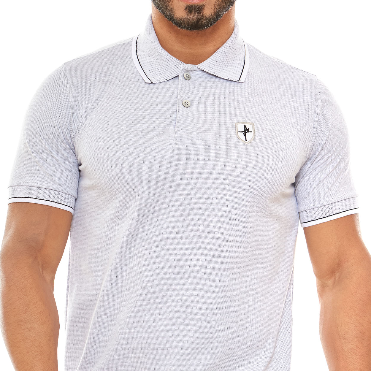 Cinza  - Camiseta Gola Polo Fé GMP13162