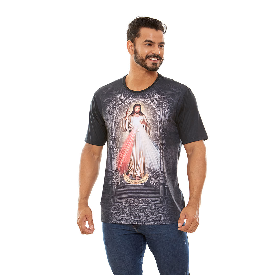 Camiseta Jesus Misericordioso DV12951 - Preto  