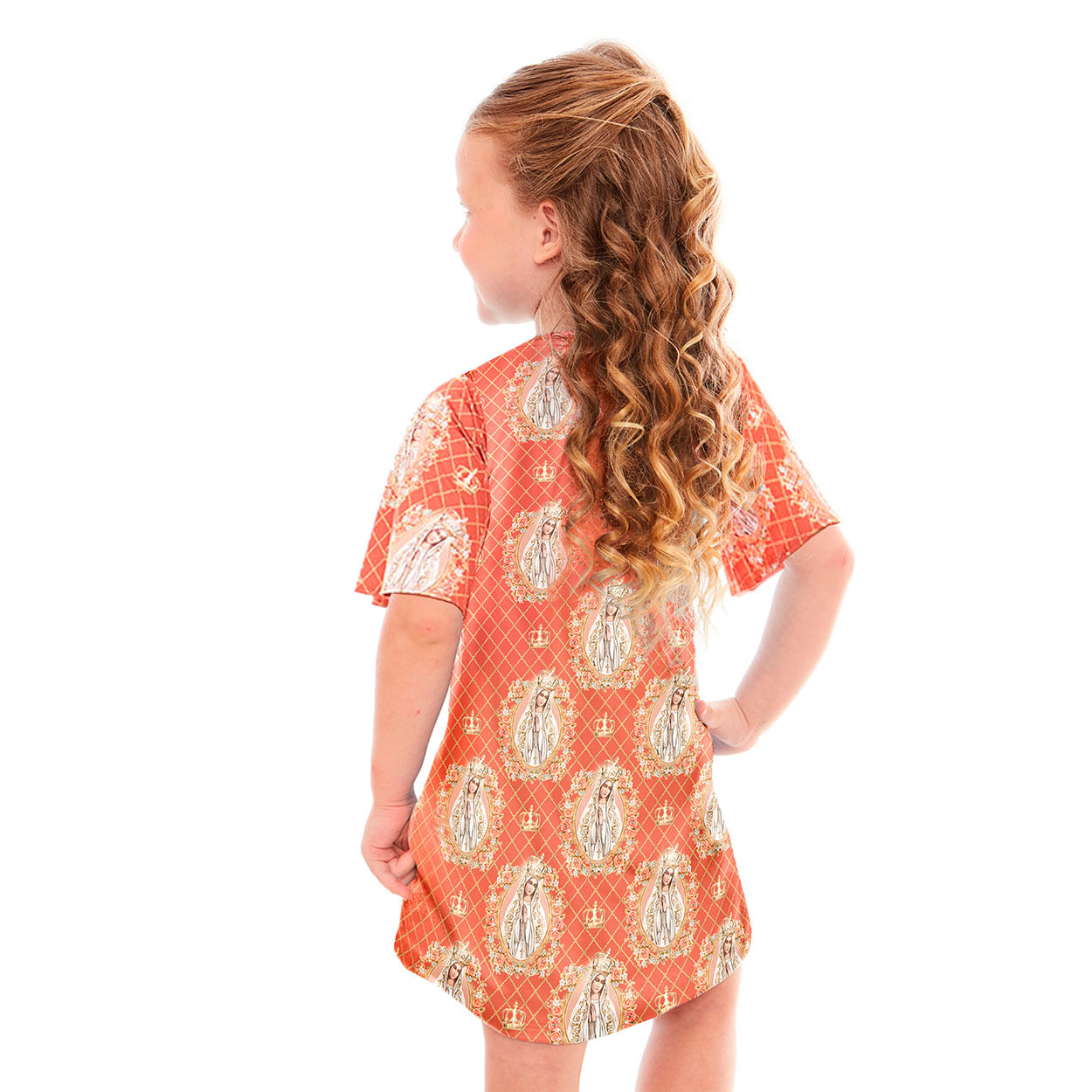 Vestido Infantil Nossa Senhora de Fátima DVV12885 - Estampado  