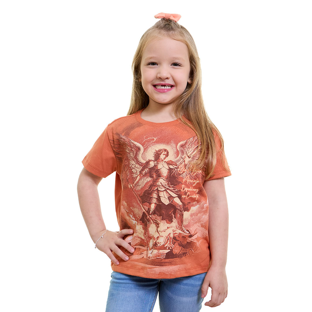 Camiseta Infantil Unissex São Miguel Arcanjo DV13027 - Terracota  