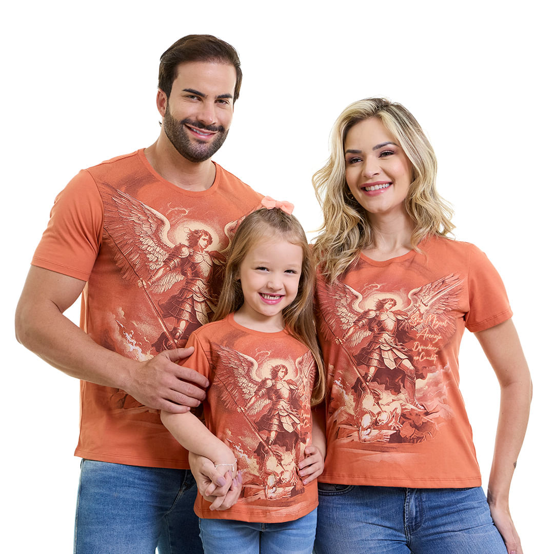 Camiseta Infantil Unissex São Miguel Arcanjo DV13027 - Terracota  