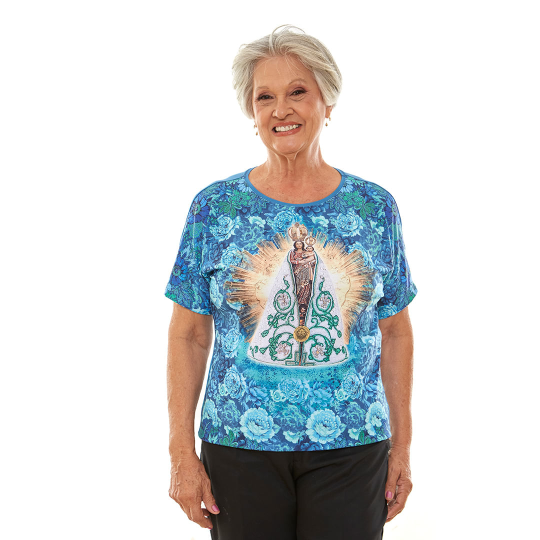 Blusa Nossa Senhora de Nazaré DV13019 - Azul Petroleo  