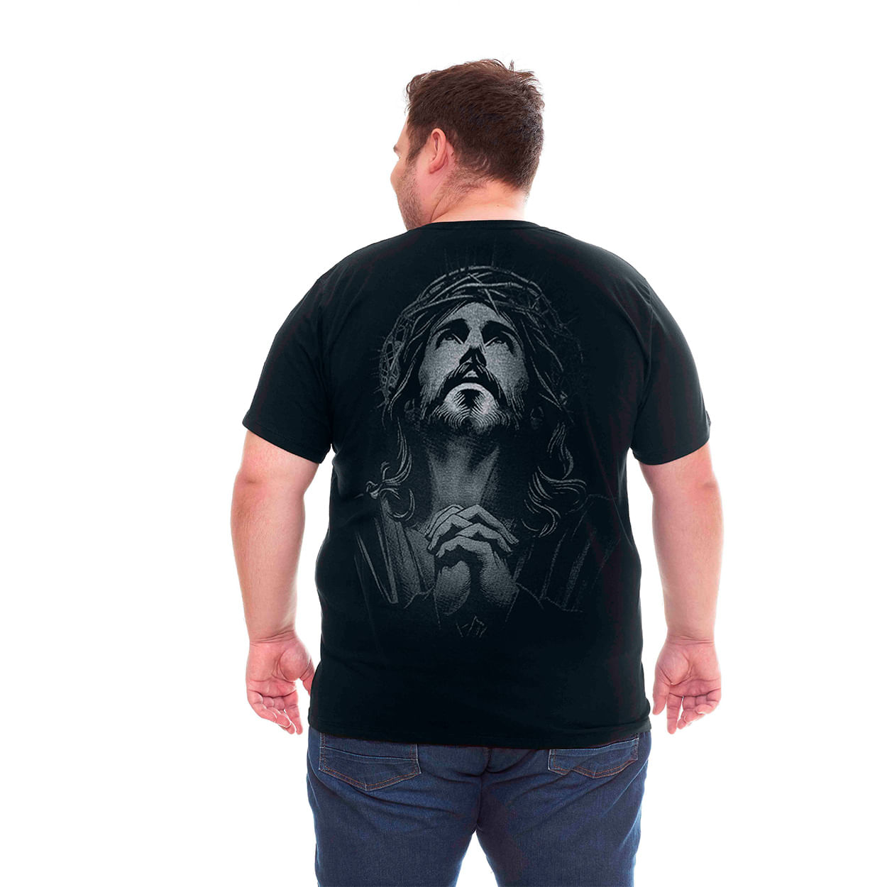 Camiseta Plus Size Jesus Cristo MSP13177 - Preto  