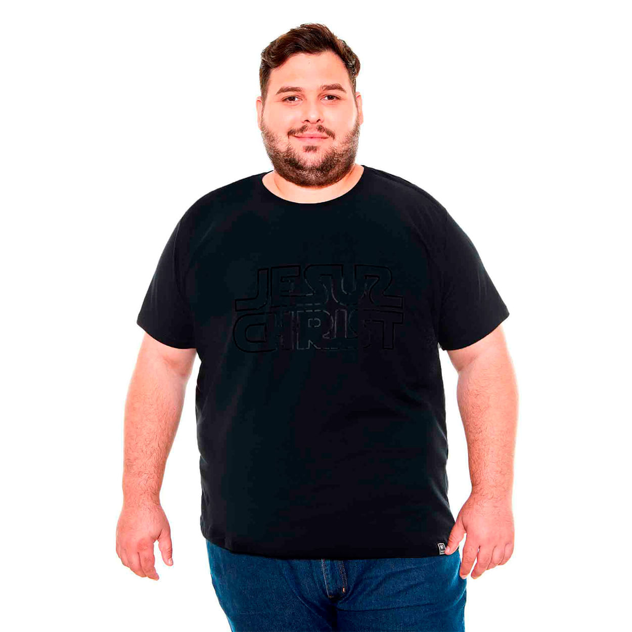 Camiseta Plus Size Jesus Cristo MSP13177 - Preto  