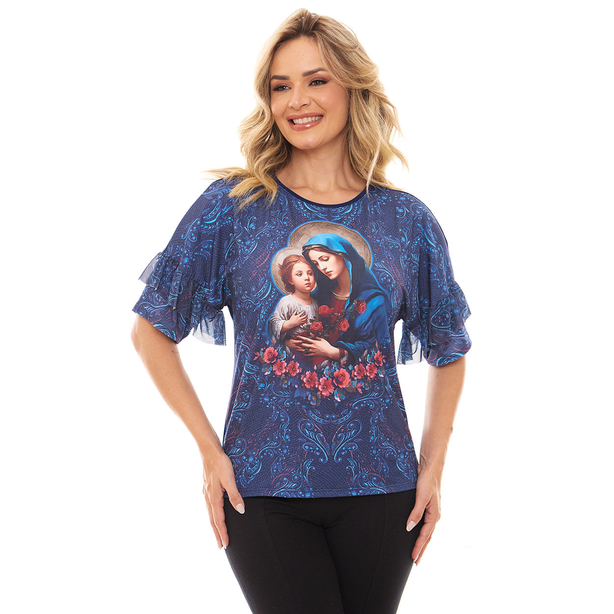 Baby Look Mãe Admirável DV12850 - Azul Profundo  