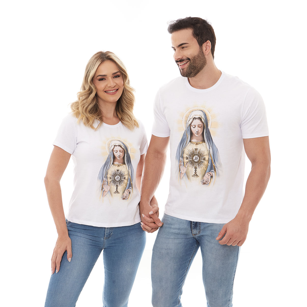 Branco  - Camiseta Nossa Senhora Eucarística DV12832