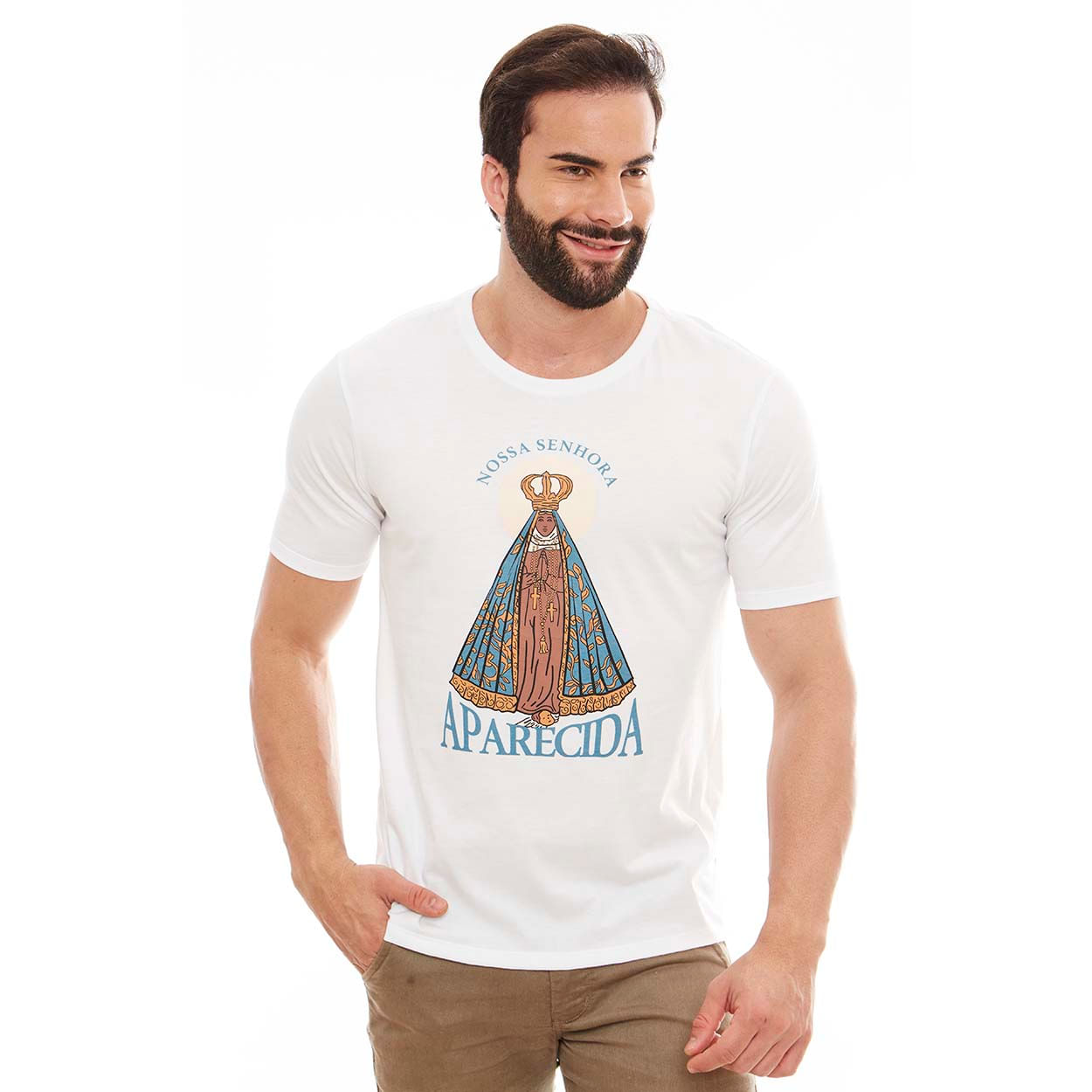 Camiseta Nossa Senhora Aparecida DV12739 - Outlet - Branco  