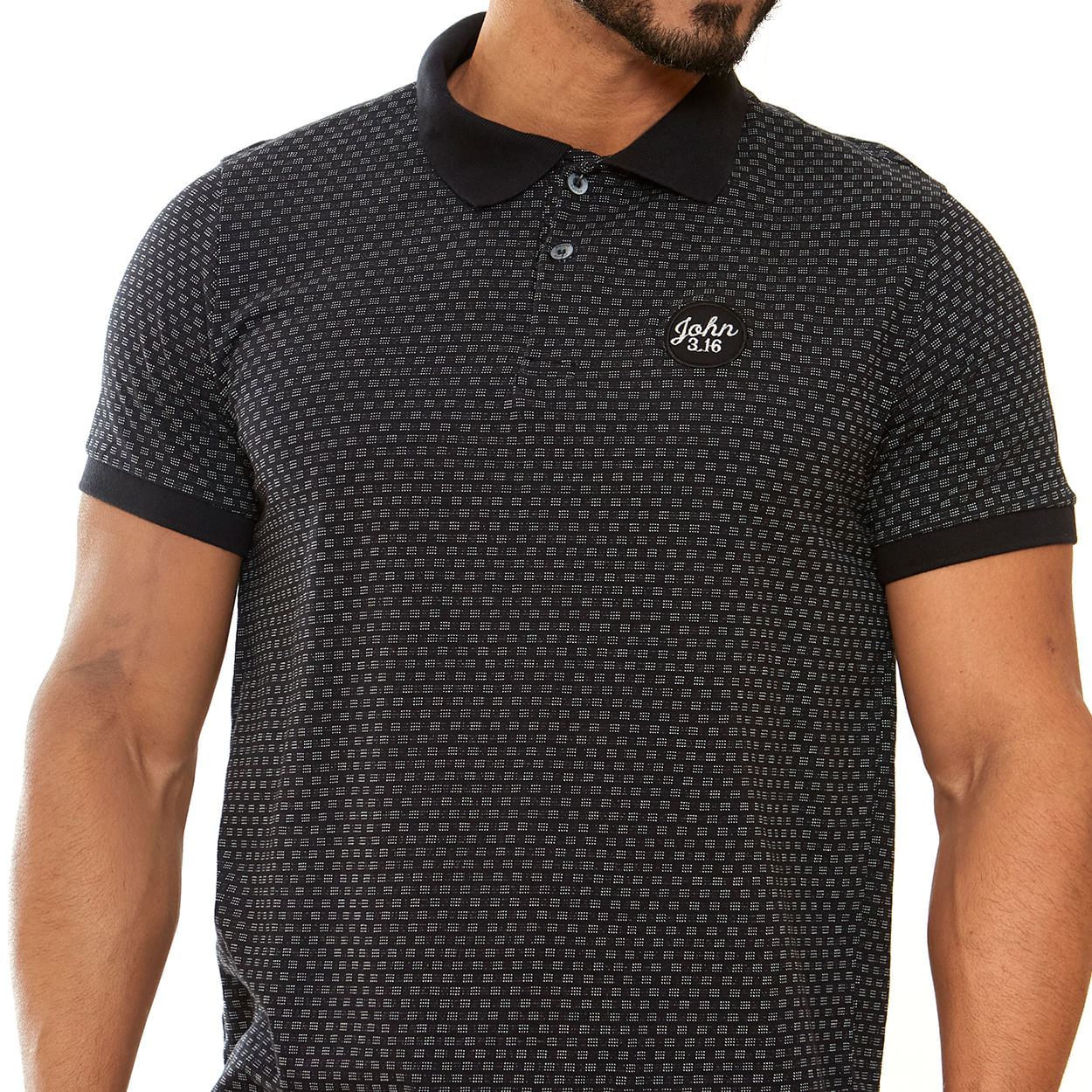 Preto  - Camiseta Gola Polo John 3,16 GMP13170