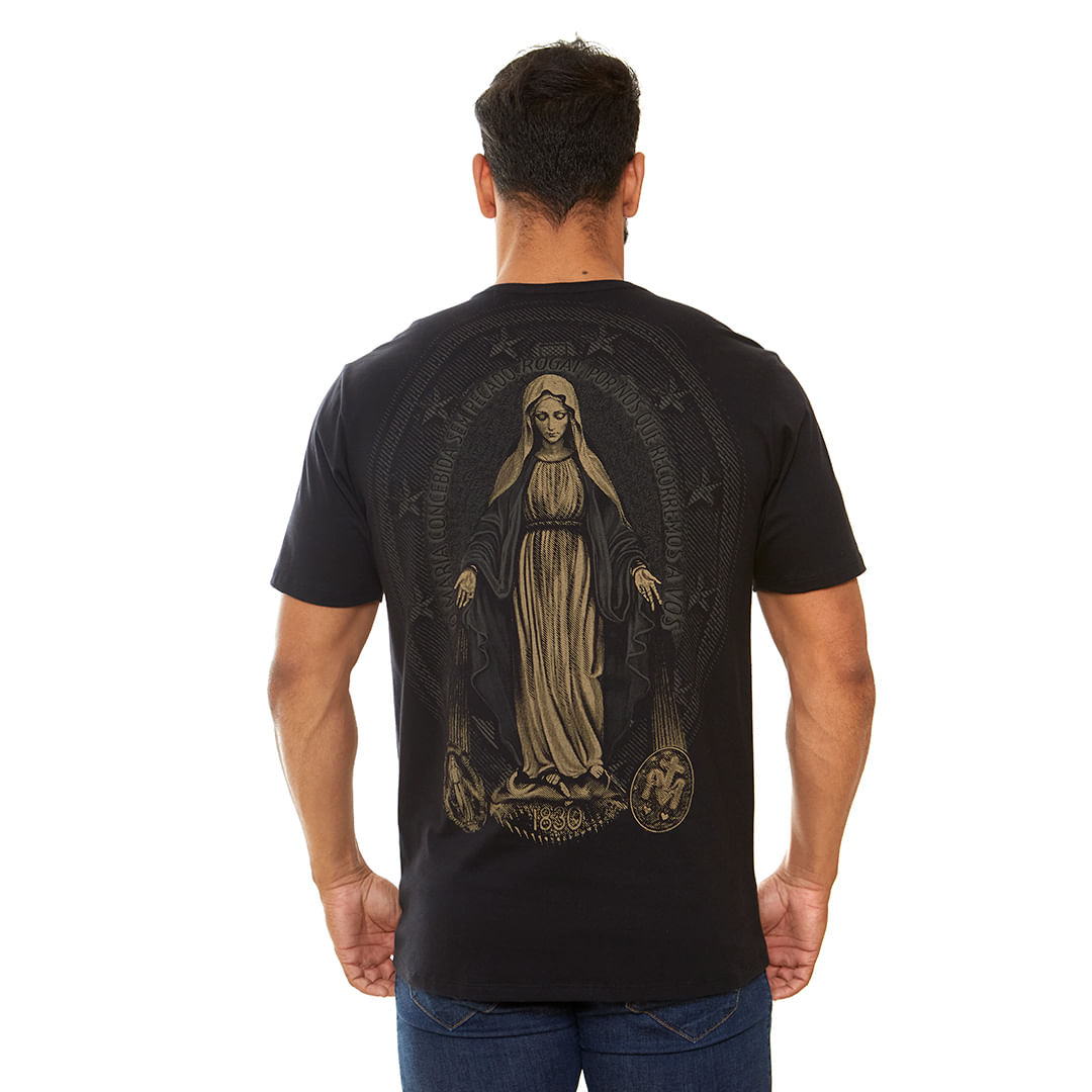 Preto  - Camiseta Nossa Senhora das Graças DV12673