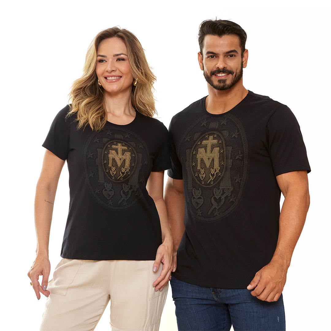 Preto  - Camiseta Nossa Senhora das Graças DV12673