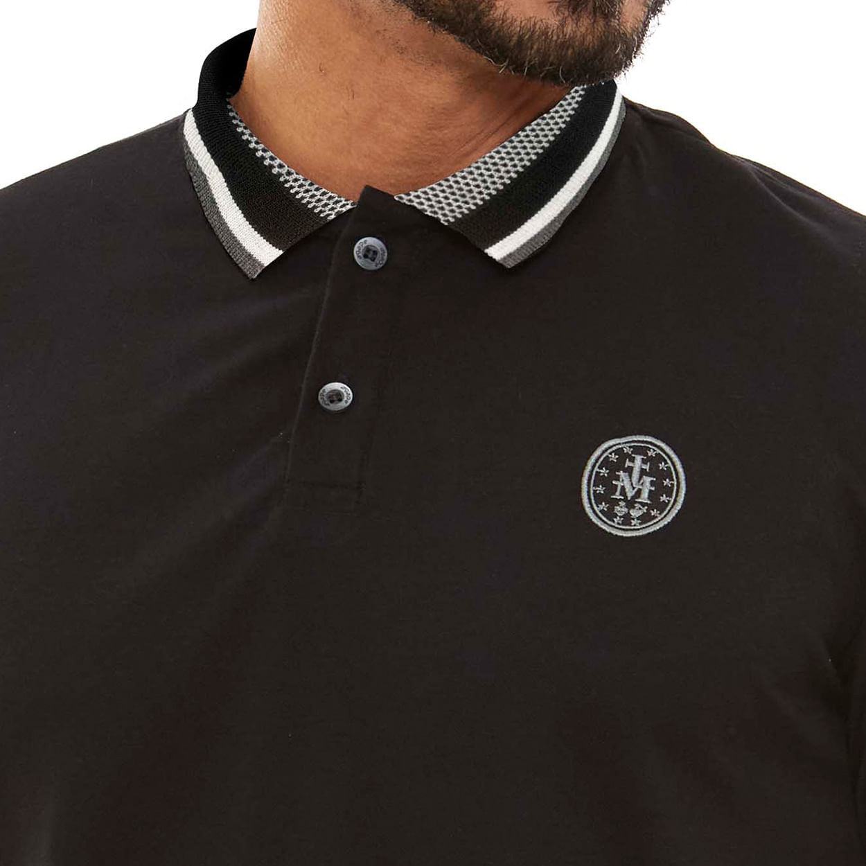 Camiseta Gola Polo Medalha Milagrosa GMP12494 - Preto  