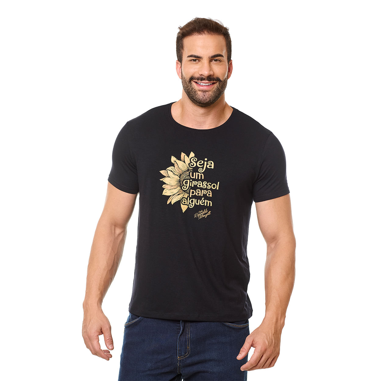 Camiseta Seja Um Girassol Para Alguém DV12147 - Preto  