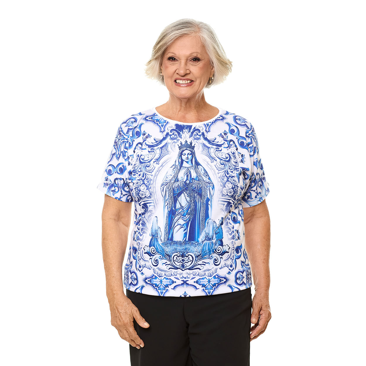 Branco  - Blusa Nossa Senhora de Fátima DV13088