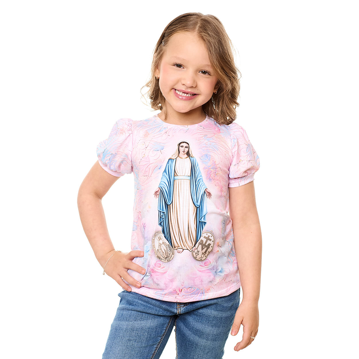 Baby Look Infantil Nossa Senhora das Graças DV13111 - Estampado  