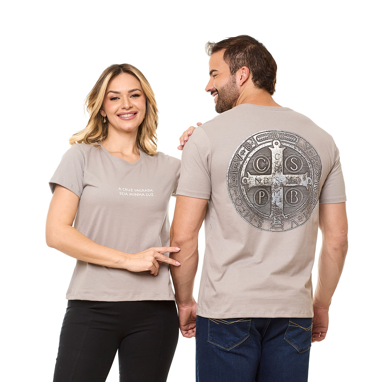 Cinza  - Camiseta Medalha de São Bento DV13328