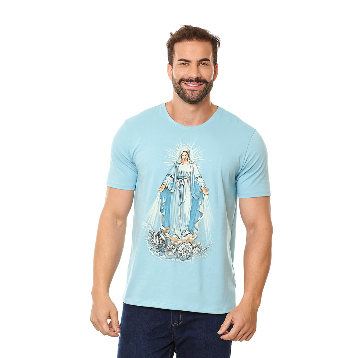 Camiseta Nossa Senhora das Graças DV13332 - Azul Celeste  