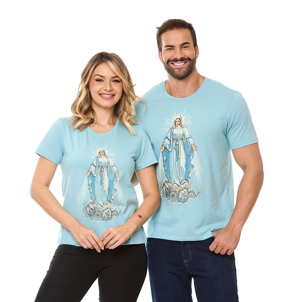 Camiseta Nossa Senhora das Graças DV13332 - Azul Celeste  