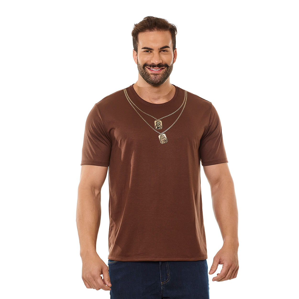 Camiseta Escapulário DV13357 - MARROM  