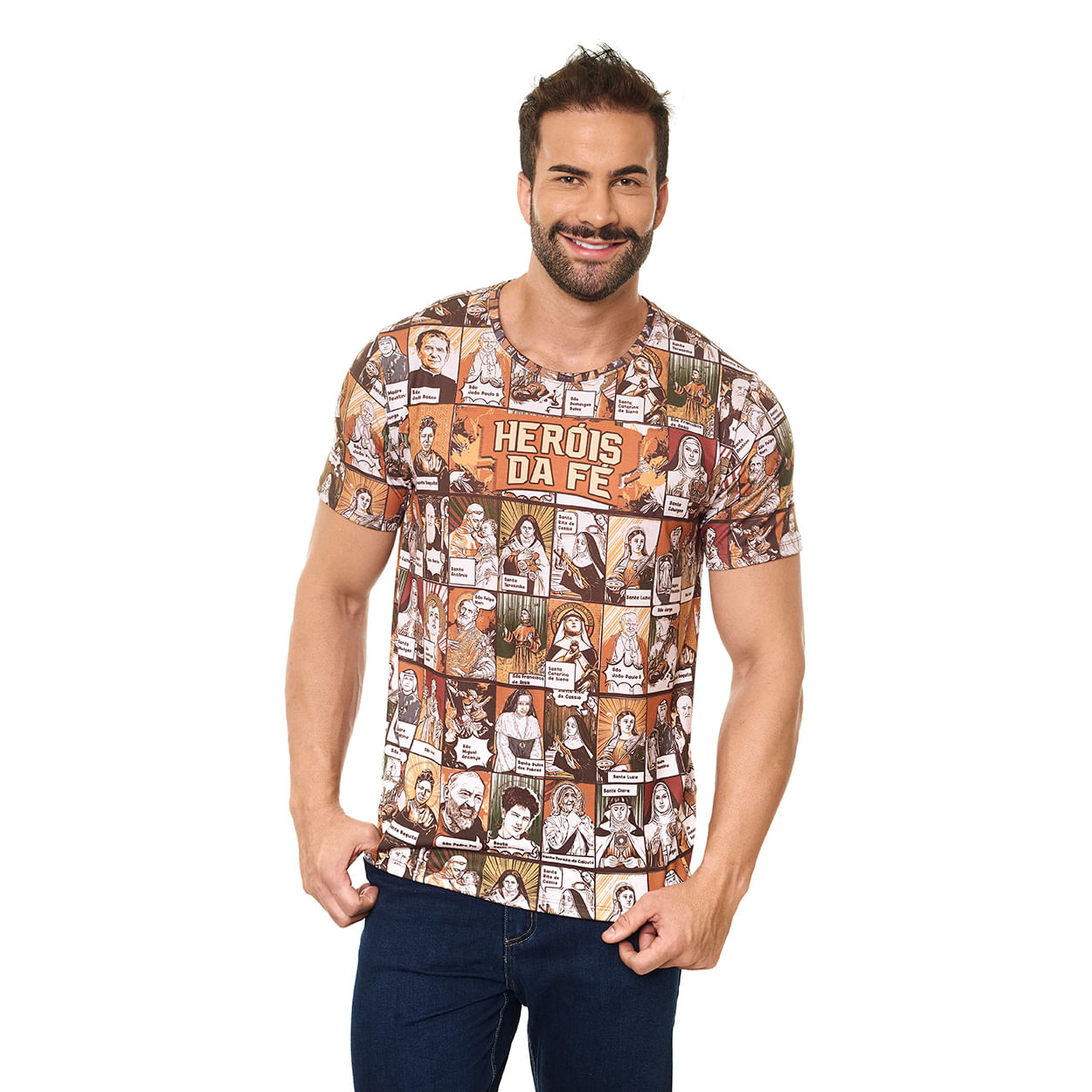 Camiseta Heróis da Fé DV13361 - Estampado  