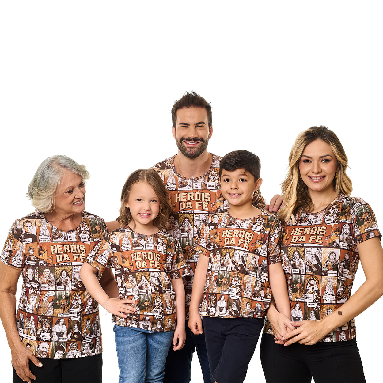 Camiseta Infantil Unissex Heróis da Fé DV13363 - Estampado  