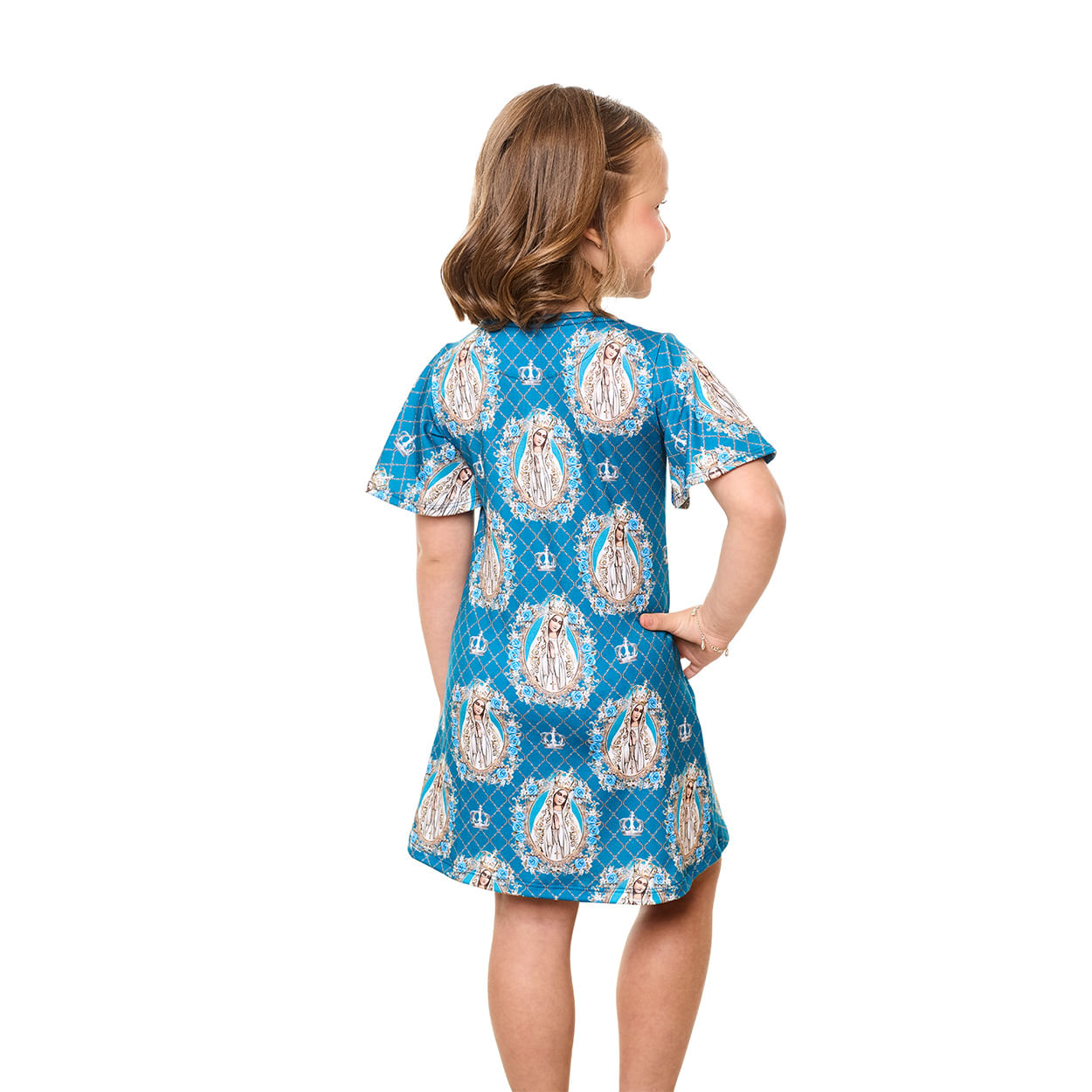 Vestido Infantil Nossa Senhora de Fátima DVV13145 - Estampado  