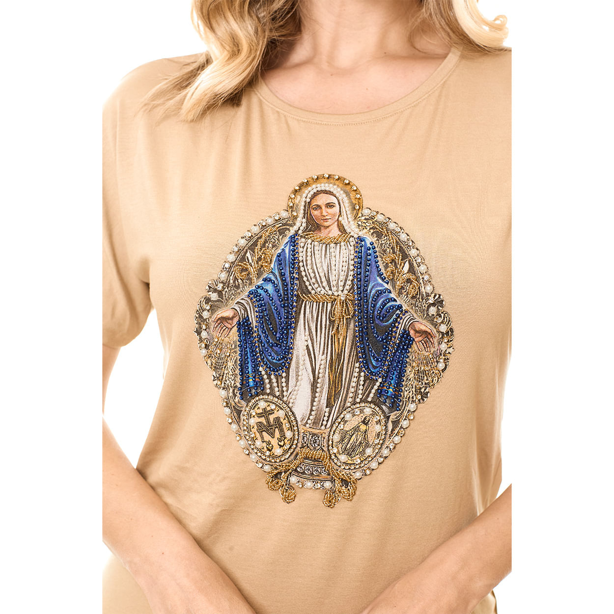 Blusa Nossa Senhora das Graças PR12984 - Bege Areia  