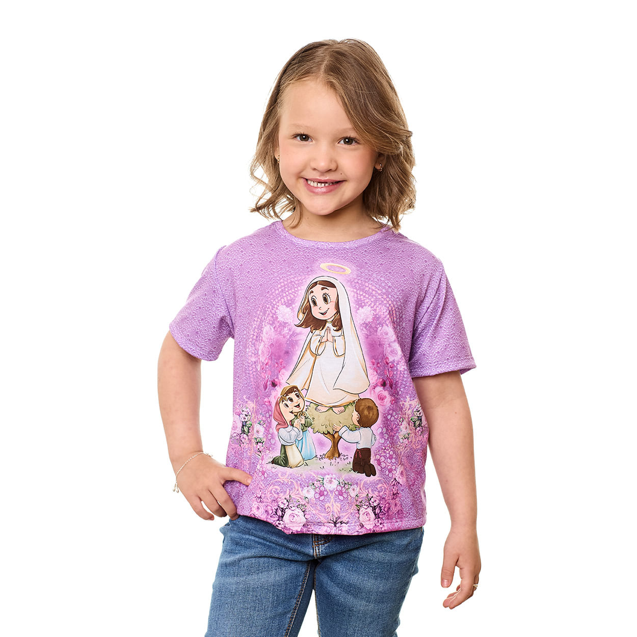 Camiseta Infantil Nossa Senhora de Fátima AK13354 - Estampado  