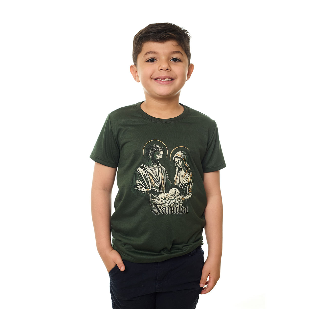 Camiseta Infantil Sagrada Familia DV13325 - Verde  