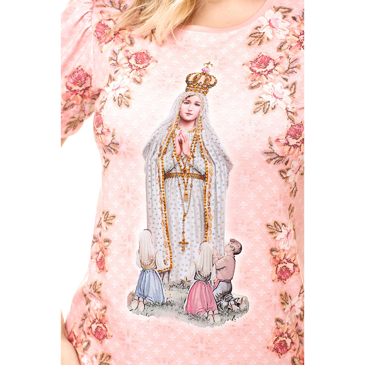 Baby Look Nossa Senhora de Fatima FS13004 - Rosa  